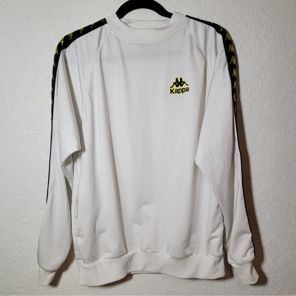 Kappa Kontroll Mens S Long Sleeve Tee T Shirt White with Black Details Pockets